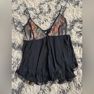 Black and Floral Lace Camisole